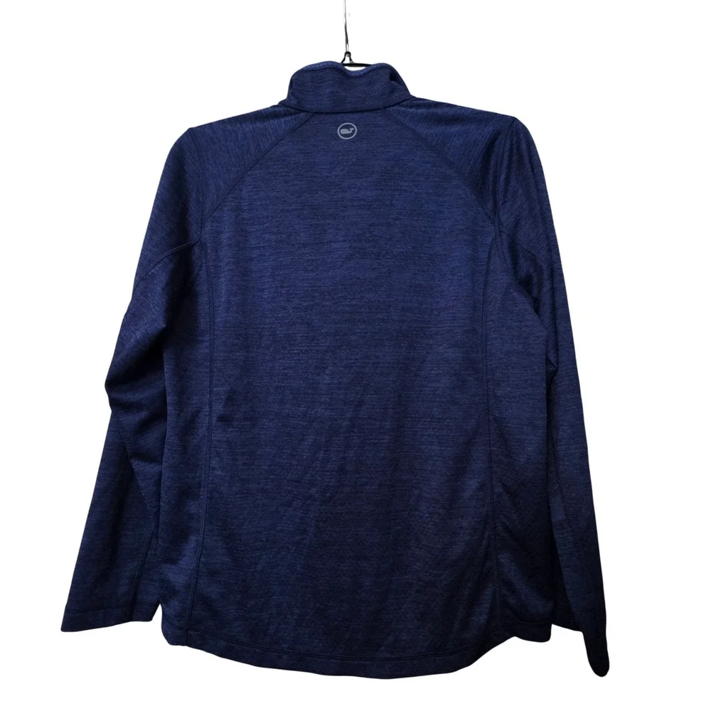Vineyard Vines Performance Mens Medium Blue Heathered Quarter Zip Pullover Shirt